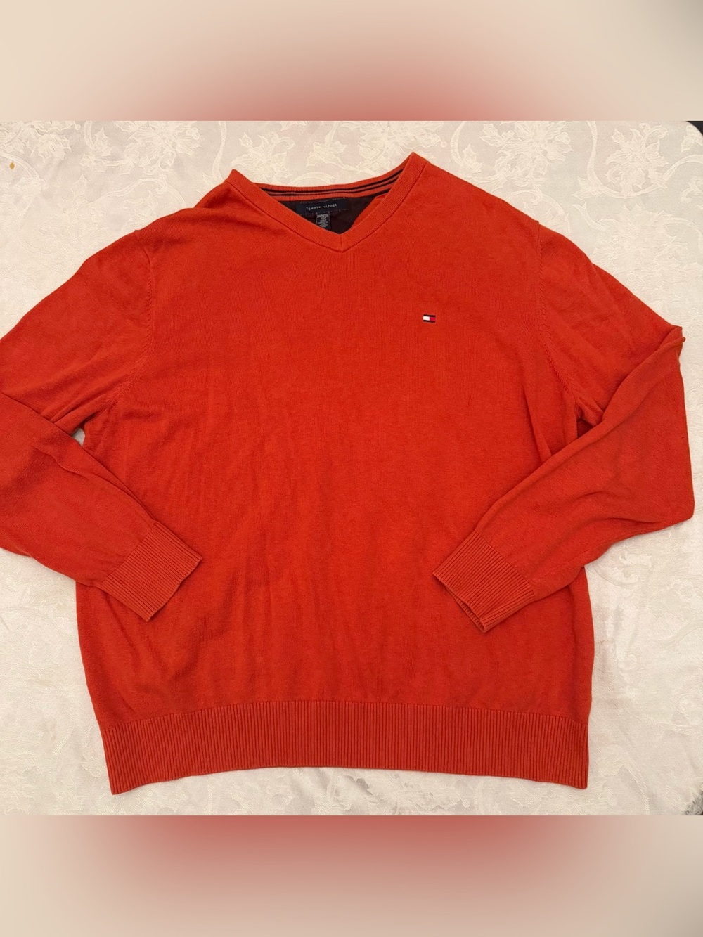 Tommy Hilfiger Men's Pullover Sweater Orange Size XXL